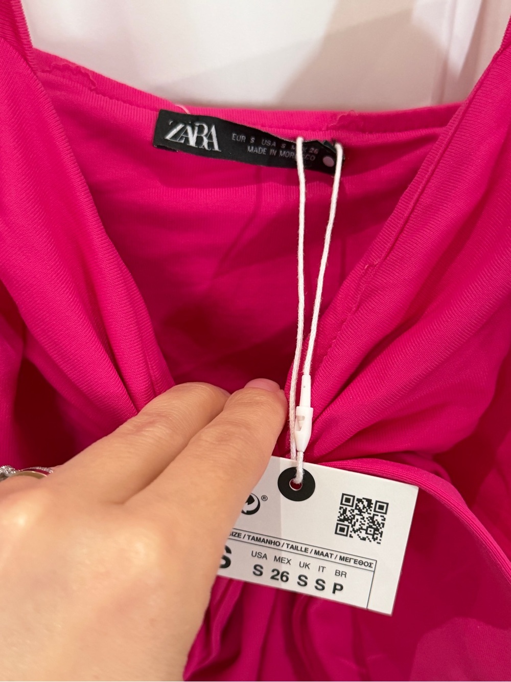 Zara Barbie Pink Fuchsia Bow bodysuit NWT SMALL - Picture 10 of 10